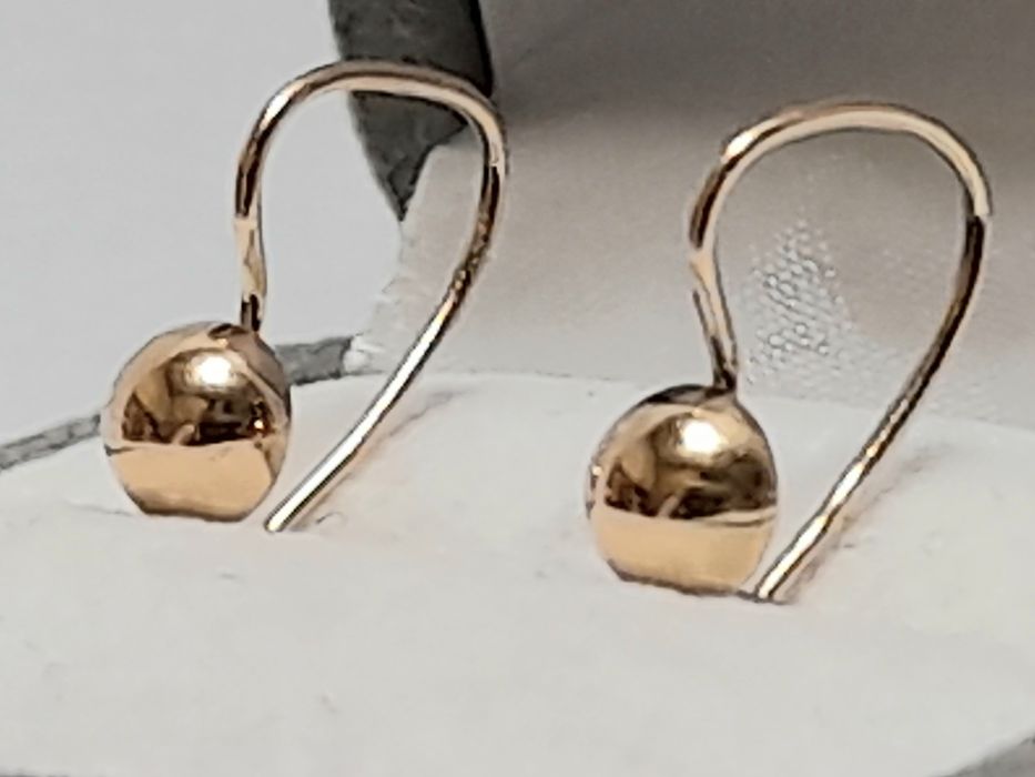 Kolczyki Złote Kulki Wiszące 14k