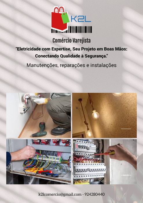 Eletricista geral, hidráulica, pintura, venda e reparação
