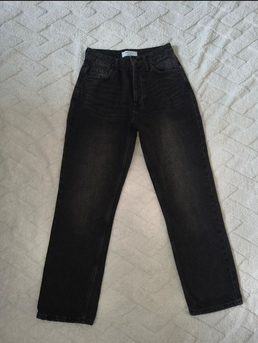 Czarne spodnie jeansowe baggy rozmiar s topshop bawełniane