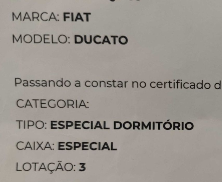 Fiat Ducato Legalizada Especial Dormitório