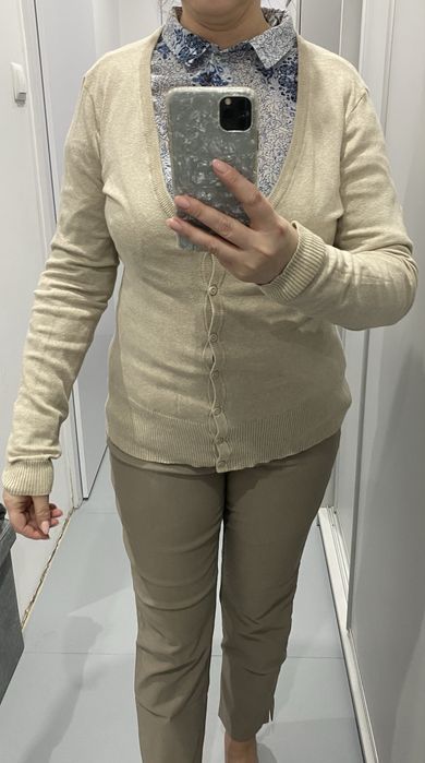 Beżowy sweterek Kardigan na guziki H&M xl-xxl