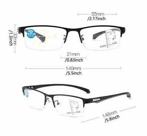 Okulary progresywne do czytania i do komputera +1,5; +2,0; +3,5