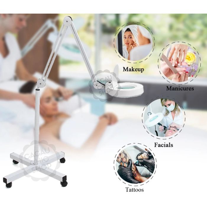 Lupa c/ Luz 5 Dioptrias Articulada Novas Estética