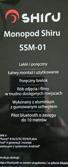 SHIRU Selfie Stick Monopod bezprzewodowy + pilot