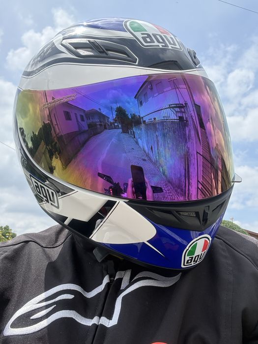 Capacete AGV  k,4 como novo  e branco e azul