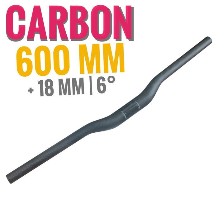 CARBON 600 mm kierownica prosta carbonowa wznios gięta prosta