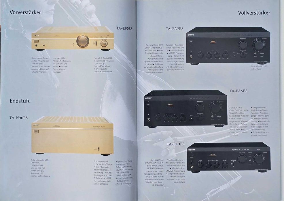 katalog/prospekt SONY ES - High End HiFi Komponenten 1995/199