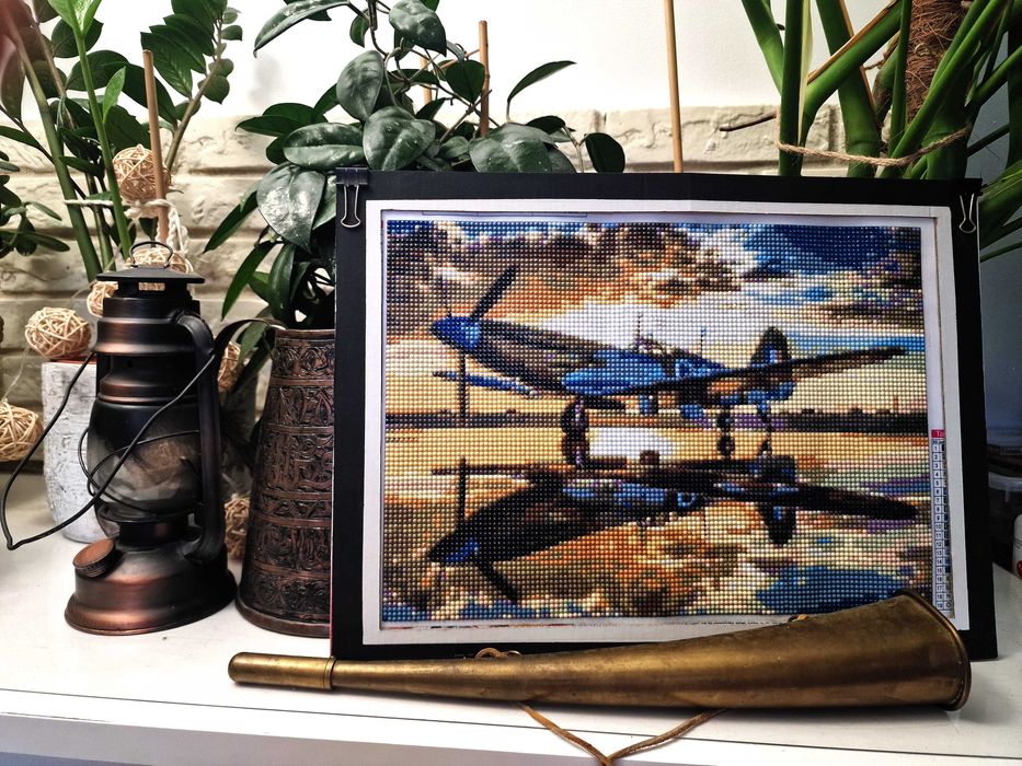 5D DIY Haft diamentowy Samolot Spitfire