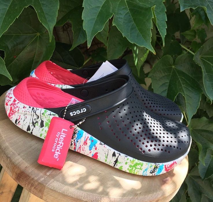 Кольорові крокси crocs literide клякс кроксы цветная подошва