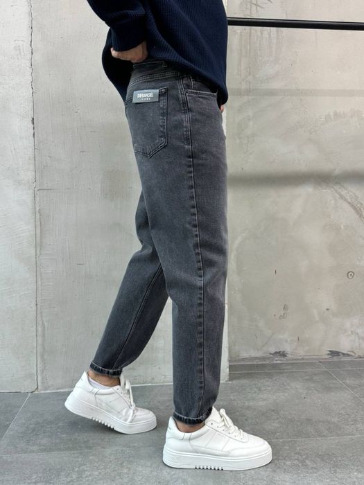 Чоловічі джинси мом темно сірі