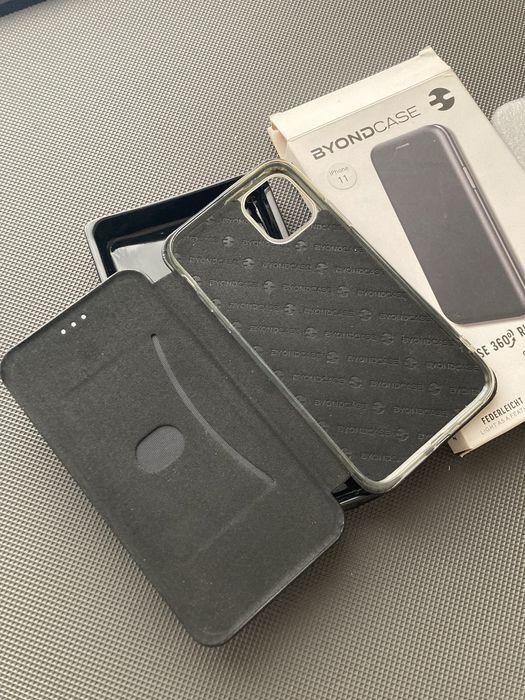 Case, etui z klapką, ochorna 360* Byondcase iPhone 11 czarne klasyczne
