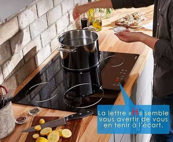 Hobsir Płyta Ceramiczna do Zabudowy 60cm 6000W 9 Poziomów Mocy