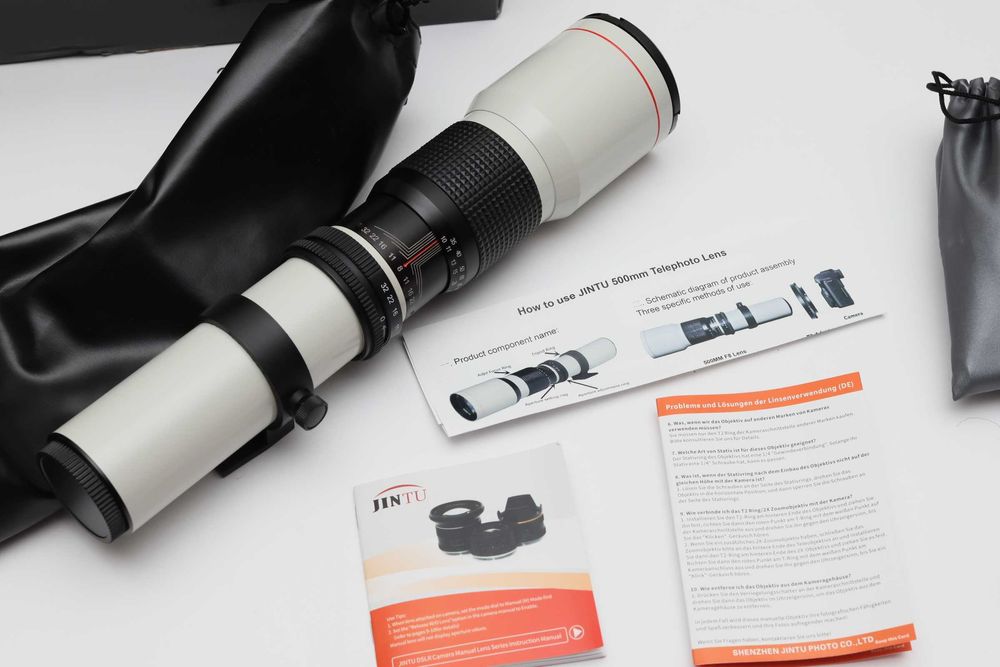 Объектив JINTU 500мм f8 для Canon EF и Nikon F
