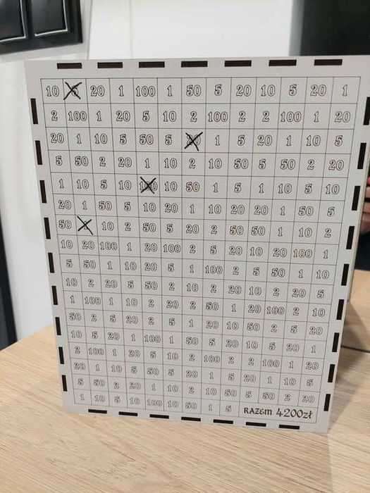 Drewniana skarbonka na WAKACJE z licznikiem