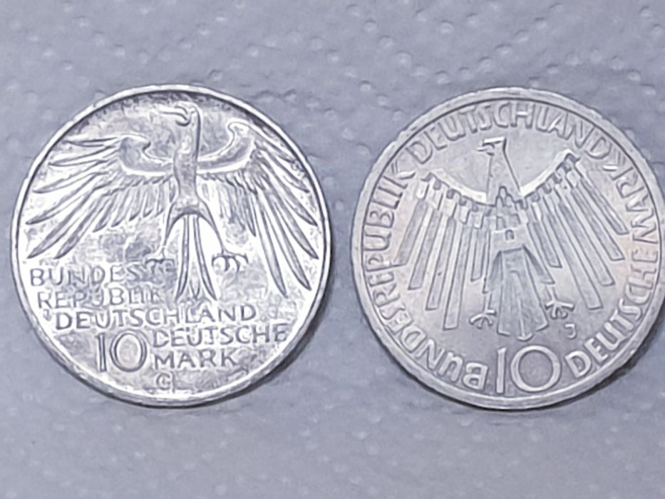 4 moedas 10 Deutsche Mark - jogos Olímpicos Munique 1972 - em prata