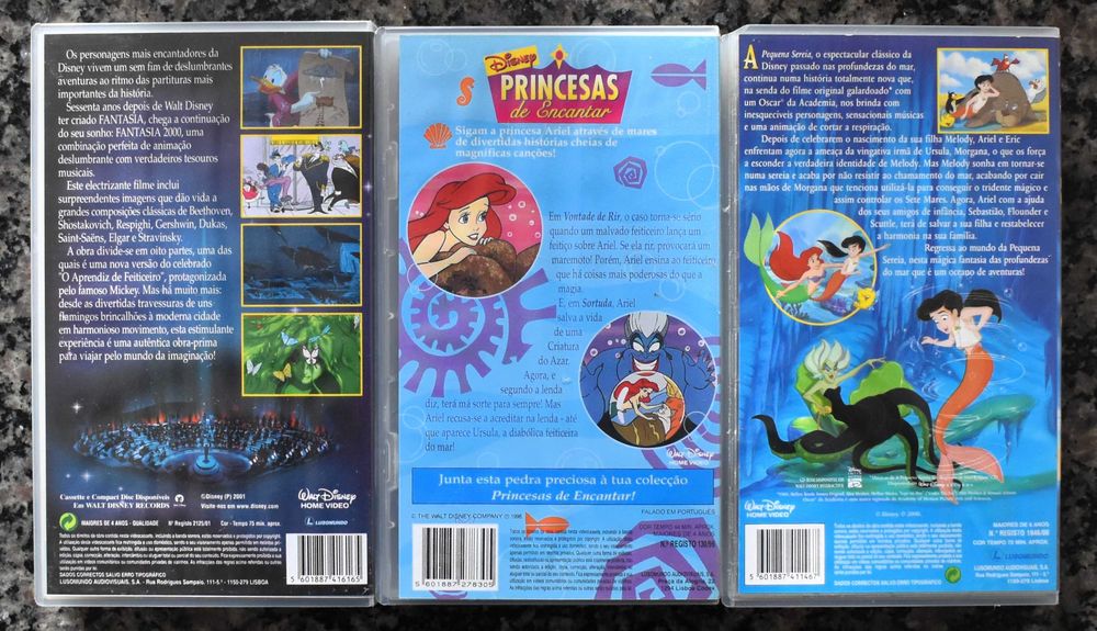 Lote 1 Disney - 5 filmes de animação em VHS