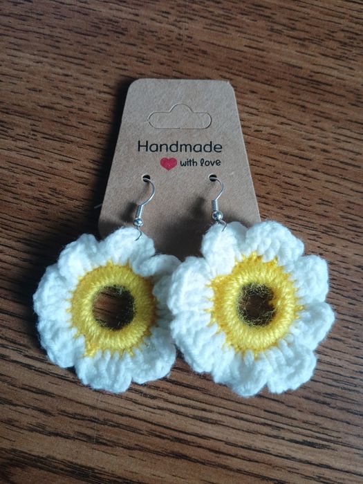 Kolczyki stokrotki handmade