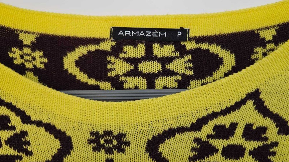 Sueter Amarelo e Marrom Armazém (s) (desconto: 50% off!)