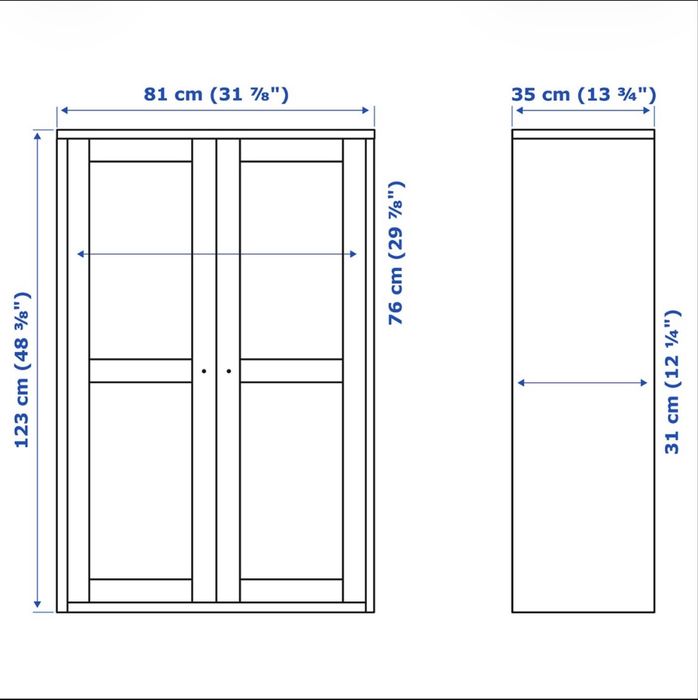 Armário + vitrine HAVSTA IKEA Cinza