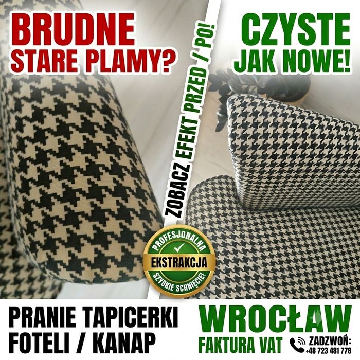 Pranie Kanap, Narożników, Foteli | Wrocław | Szybkie Schnięcie | FAKTURA