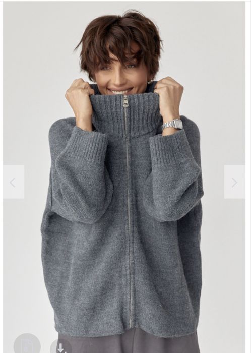 В'язаний жіночий кардиган на блискавці, тепла жіноча кофта на змейке