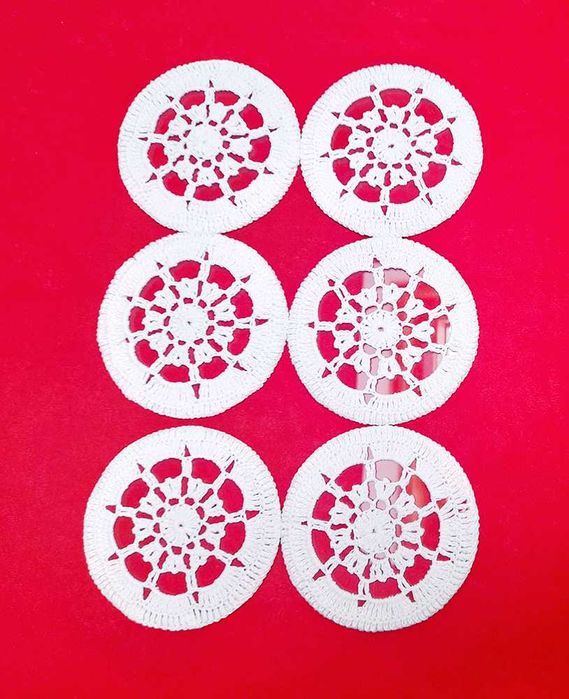 Bases Renda Crochet Vidro Copos Vintage