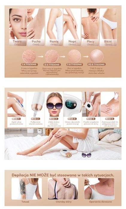 Depilator laserowy TOUTOL IPL do ciała depilator