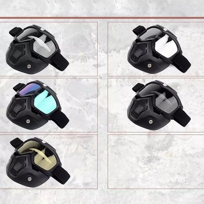 Máscara viseira óculos para capacete aberto bobber chopper