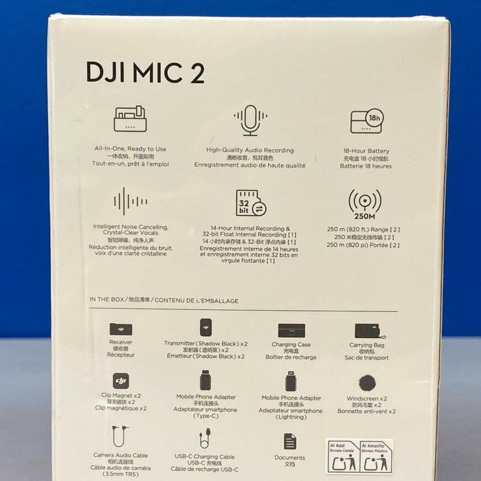 DJI Mic 2 (2 TX + 1 RX + Charging Case) - SELADO - 3 ANOS DE GARANTIA