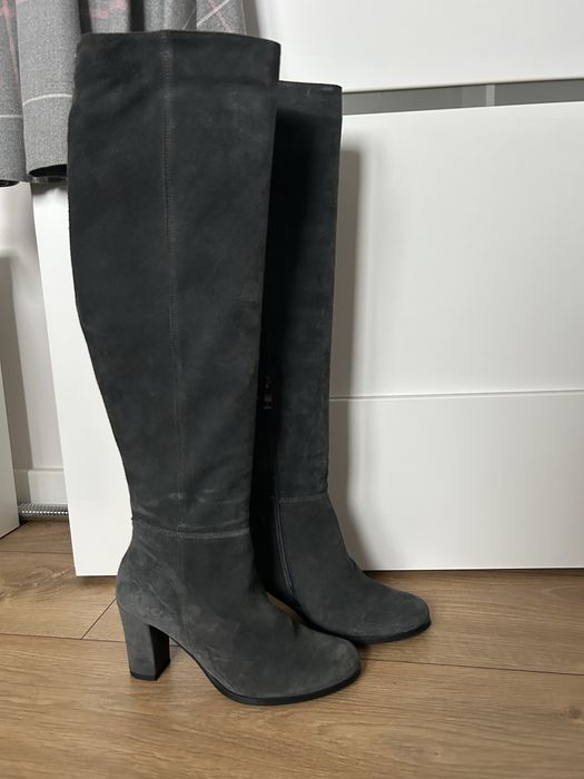 Kozaki zamszowe Lasocki 37 grafitowe szare