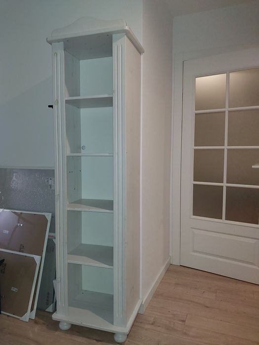 Szafka, regał, lit drewno, sosna, bielony