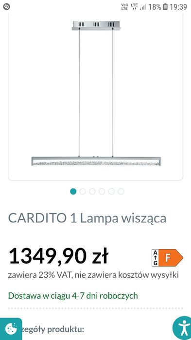 Sprzedam lampa wisząca led kryształ podświetlany,  nowa okazja !