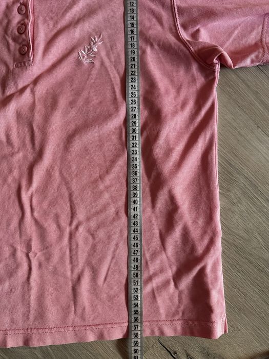 Różowa koszulka polo damska oversize z kwiatkiem | 38 M | stan bardzo dobry