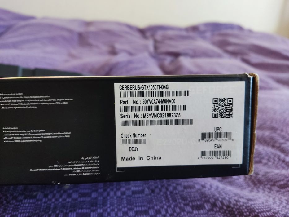 Відеокарта Asus 1050ti 4gb