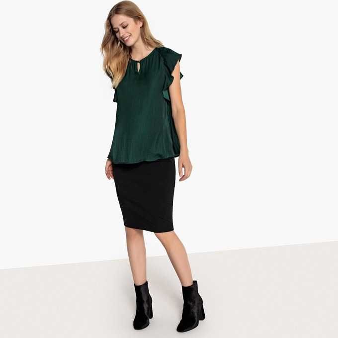 Túnica La Redoute cetim verde pré-mamã T.36