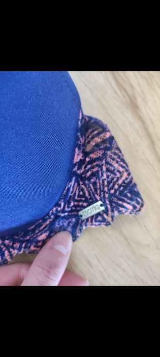 Granatowo różowy stanik biustonosz koronka ozdobne plecy 70B/65C