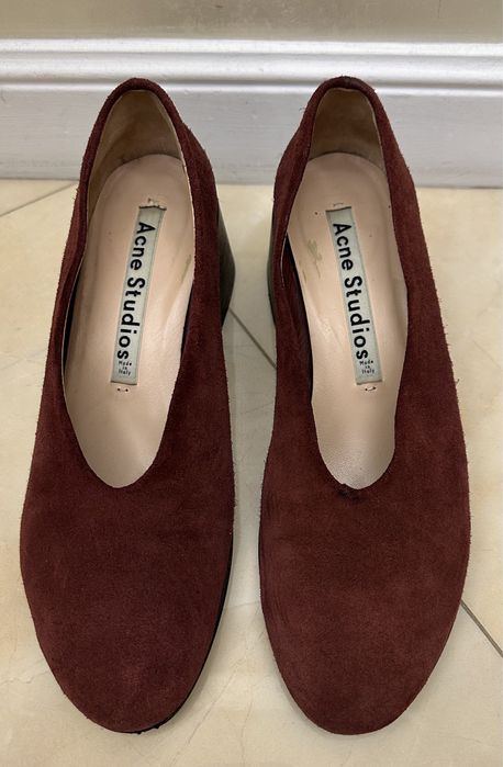 ACNE STUDIOS Sully туфлі черевики бордові осінні шкіряні кожаные — zdjęcie 4