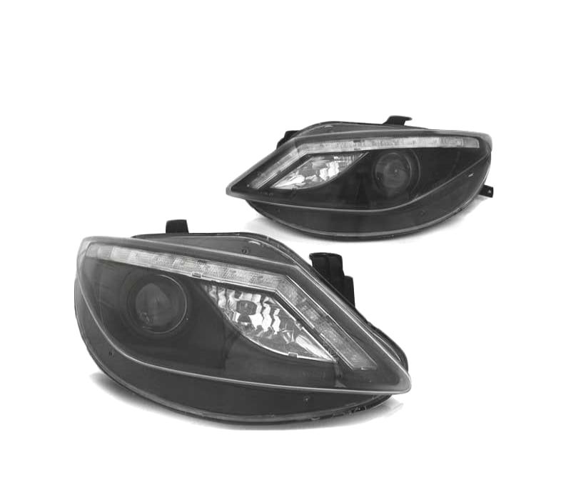 FARÓIS PARA SEAT IBIZA 6J 08-2 LOOK R8 PRETOS