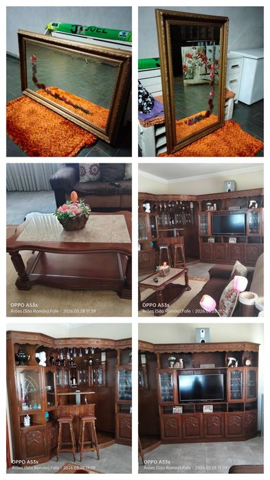 Conjunto de mesa bar e espelho