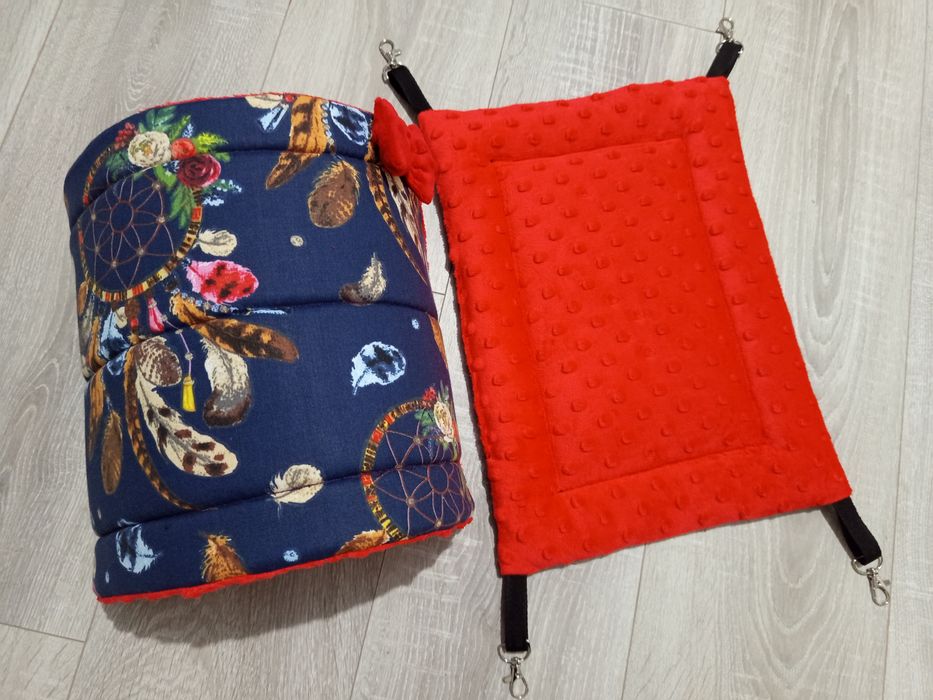 Nowy domek/tunel stojący i hamak dla gryzoni handmade