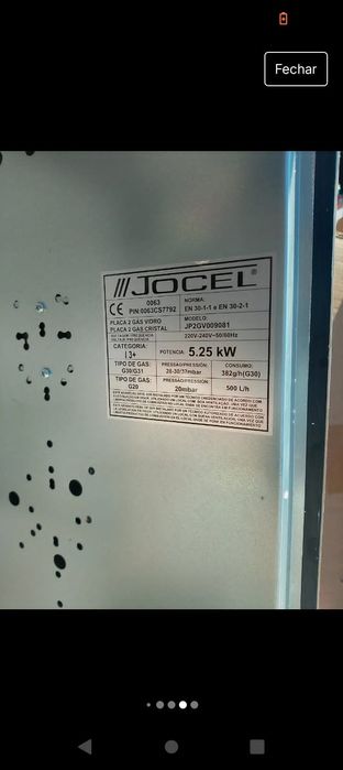 Fogão encastre verticall 31x51