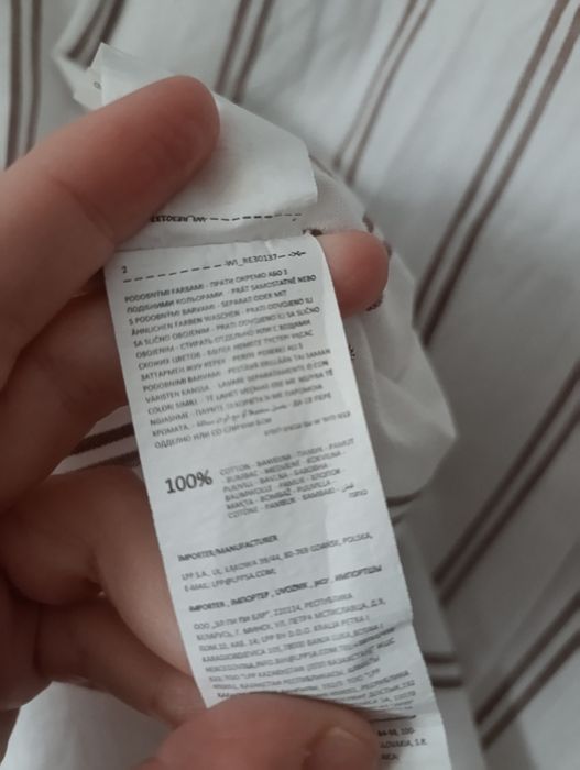 Koszula męska bawełniana w brązowe paski XL