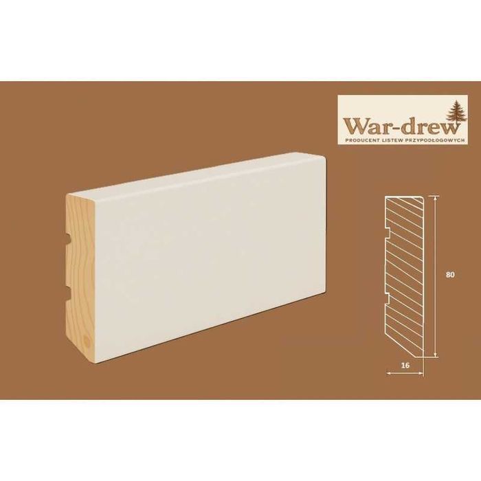 Listwa przypodłogowa biała 80x16 mm – PRODUCENT