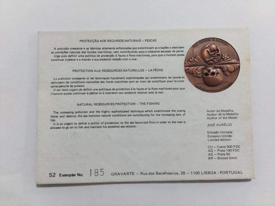 Filo-Medalhística - Recursos Naturais - Pescas