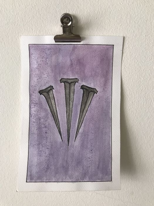 Pintura Cravos da Paixão de Cristo - Arte Sacra