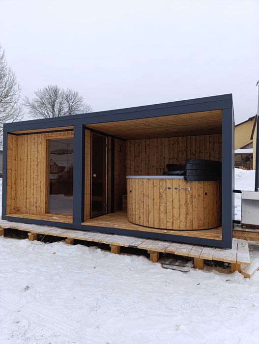 Sauna ogrodowa izolowana kompletna z piecem