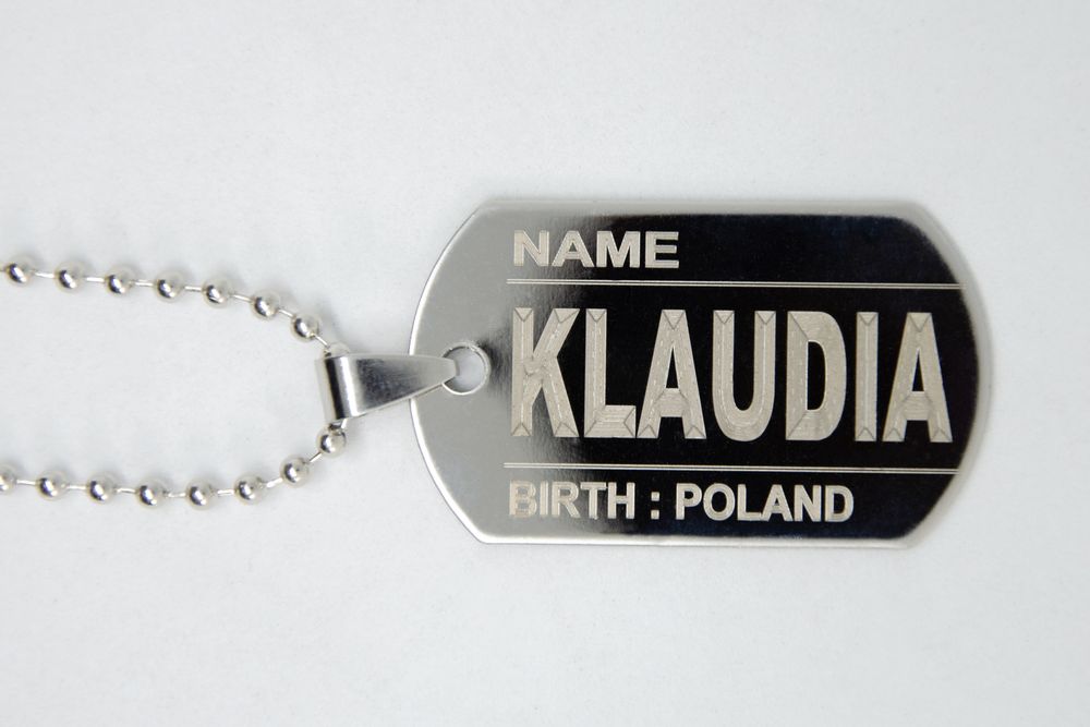 Nieśmiertelnik stal nierdzewna zawieszka łańcuszek fabian