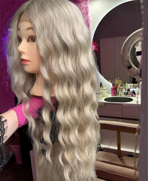 Перука LUX якість Хвилясте біоволосся напівсистема Блонди,Русяві,Чорні