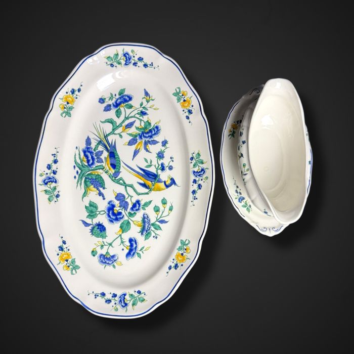 Półmisek porcelanowy i sosjerka Villeroy & Boch Phoenix Blau b5/100529