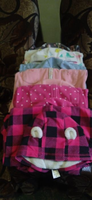 Флісові Ромпери/ комбінезони/ для двійнят/чоловічки/ Carters 86см